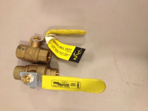 Lot of two brass ball valves 1/2&#034; threaded &amp; 3/4 full bore sweat new