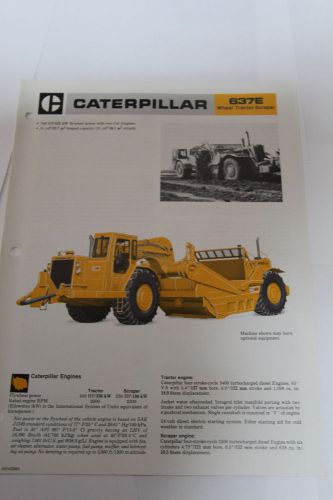 Caterpillar 637E Scraper Sales Brochure Dated 1985
