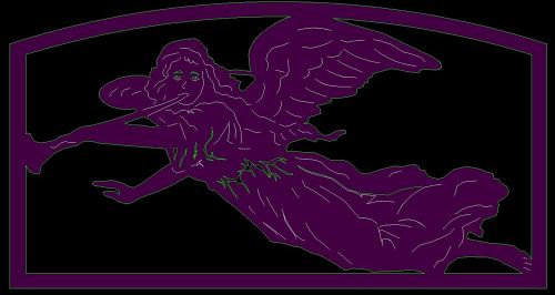 Angel in frame CNC cutting .dxf format file for plasma, waterjet, laser