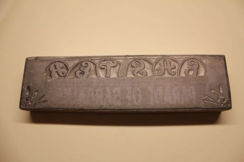 Vintage &#034;EASTER Parade of Bargains&#034; Printers Block Letterpress Metal 8&#034;x2&#034;