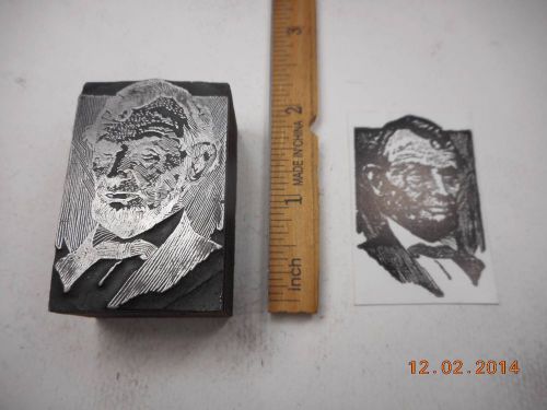 Letterpress Printing Printers Block, Abraham Lincoln, US President