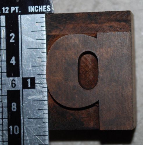 Vintage / Antique Letterpress Wood Printer&#039;s Type &#034;p&#034;, lc, 8 line, 1 11/16&#034; tall