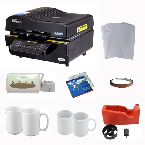 3D Multi-fuction Sublimation Transfer Machine Mugs Transfer Paper Heat Tape Kit