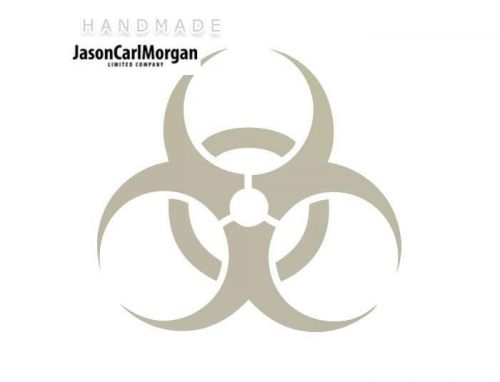 JCM® Iron On Applique Decal, Biohazard Silver