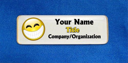 Smiley Teeth Custom Personalized Name Tag Badge ID Dentist Dental Happy