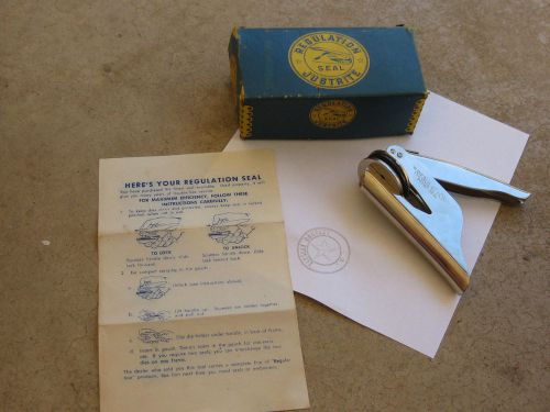 Justrite Regulatory Seal JP1 in Box + Blumberg&#039;s Law Blanks Embosser Pocket  Sz.