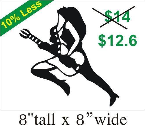 2X Grimacing Guitarist Vinyl Sticker Decal Funny Car Truck Bumper Art Gift-1467