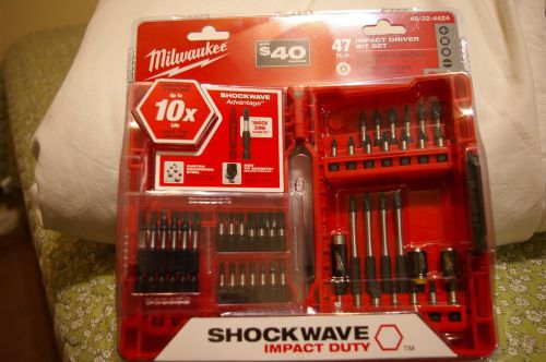 NEW! Milwaukee Shockwave Impact Driver Bit Set. 47 pcs. Free shipping!