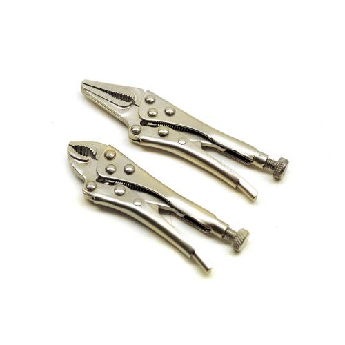 New 2 pc Small Tiny Mini Locking Pliers Set Vise Jaws Tight Grip Modeling Hobby