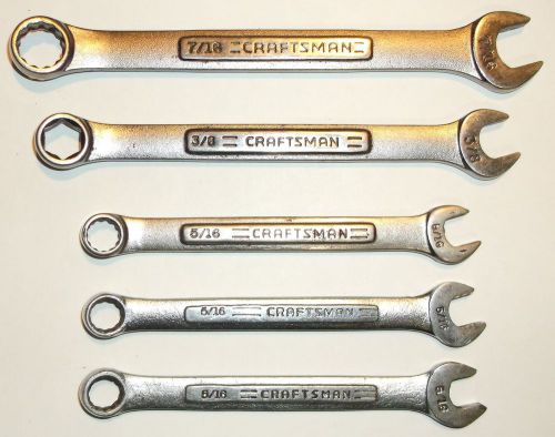 CRAFTSMAN STANDARD SAE 5-AUTOMOTIVE MIXED SET VARIATION WRENCHS