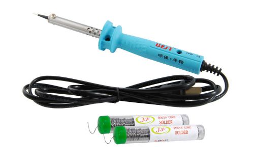 30W Precision Tip Soldering Iron w/ 2x 0.8mm Rosin Core Solder Wire (12.5g/ea)