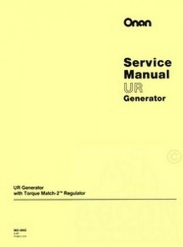 ONAN UR Generator Torq Match 2 Regulator Service Manual