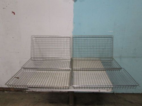 Lot of (6) heavy duty commercial steel wire bakery/donuts merchandiser baskets for sale