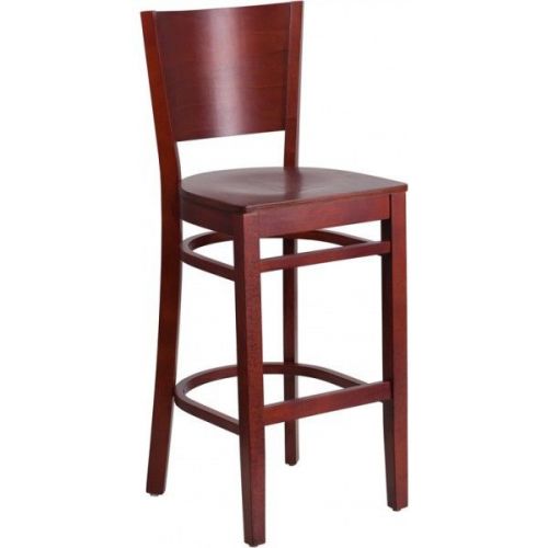 Flash Furniture XU-DG-W0094BAR-MAH-MAH-GG Lacey Series Solid Back Wooden Mahogan