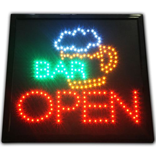 Open bar beer mug led store sign shop animated display club pub neon light draft for sale