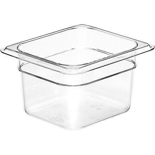 Camwear Food Pan  Plastic  1/6 Size  4 Deep  Polycarbonate  Clear  Nsf (6 Pieces