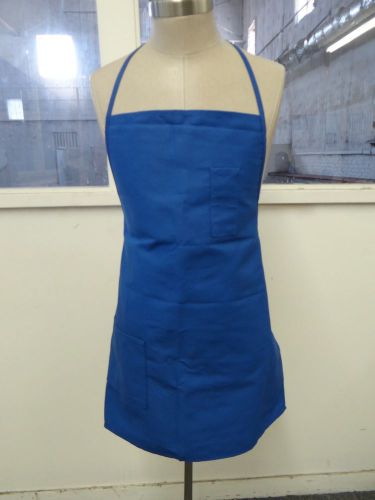 Blue Fixed  Neck Bib Apron