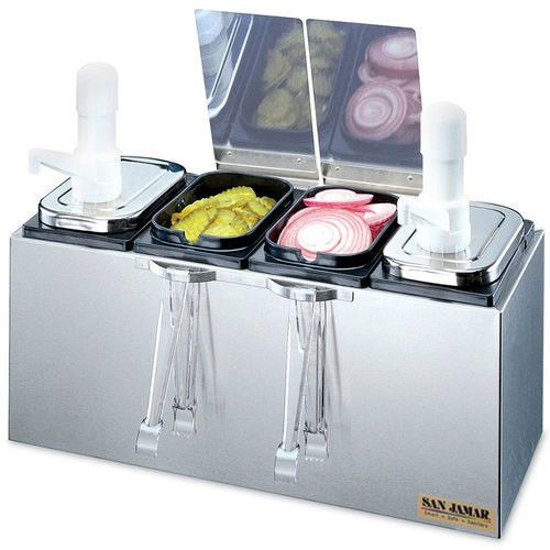 San Jamar (P9722) EZ Chill Self Service Condiment Server with 2 Pumps and 2 Jars