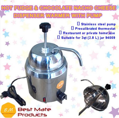 NEW HOT FUDGE CHOCOLATE NACHO CHEESE DISPENSER WARMER WITH PUMP+2.8L Can