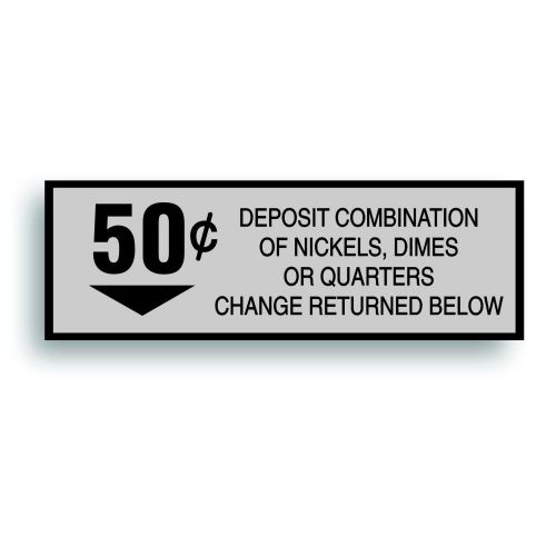 Vending Machine 50 CENT DECAL vintage SODA POP soft drink coin slot #