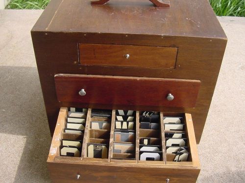 Vintage Unitype Church signage letters &amp; wooden box