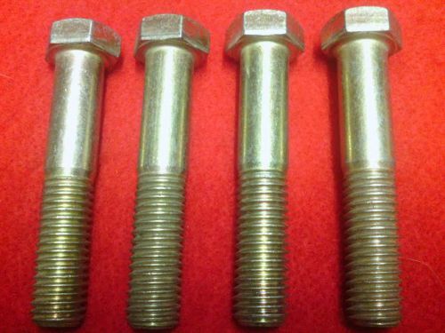 LOT OF 4  HEX HEAD CAP SCREW BOLTS 1/2&#034; X 3&#034; GRADE 5  YELLOW ZINC