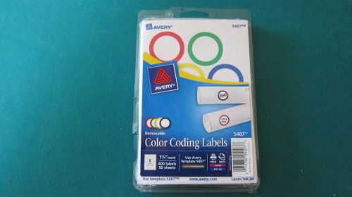 Avery Assorted Removable Color Coding Labels 5407, 1-1/4&#034; Round, Pack of 400