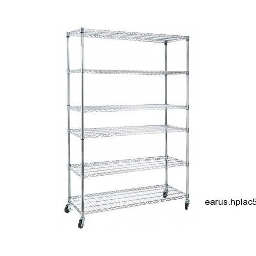 Metal steel commercial shelves shelving  wires wheels storage rack industrial for sale