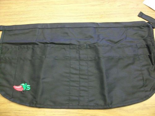 Chili&#039;s Bar And Grille Server /Bartender Apron Black w/ Pockets  (6PACK)