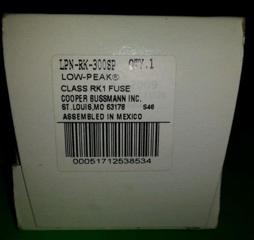 *new* cooper bussmann lpn-rk-300sp fuse rk1 300 amp 250vac/250vdc for sale