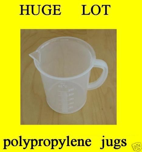 12 set Plastic BEAKERS JUGS Lab 250 ml Laboratory 250ml cups handles kitchen new