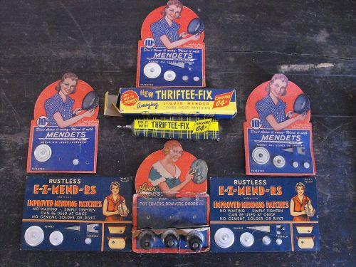 VTG NOS EZ MEND ERS MENDETS THRIFTEE FIX METAL ORIGINAL ADVERTISING MEND KIT LOT