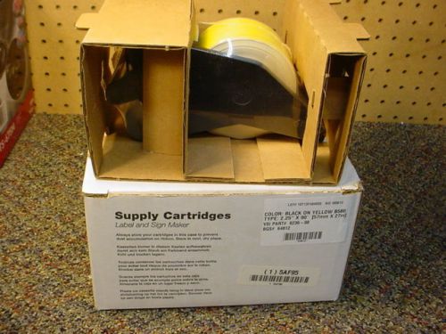 Brady supply cartridge for sign and label maker black on yellow 64812 b580 nib for sale