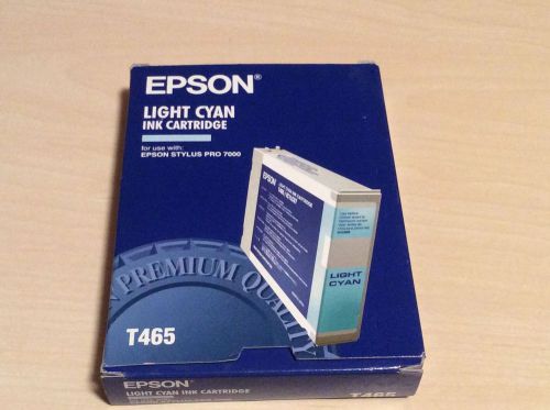 New Genuine Epson Stylus Pro 7000 Light Cyan Ink Toner T465 Expired 2009 NIB NIP