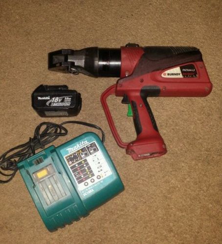 Burndy PAT644-LI Hydraulic battery operated dieless crimper crimping tool &#034;USED&#034;