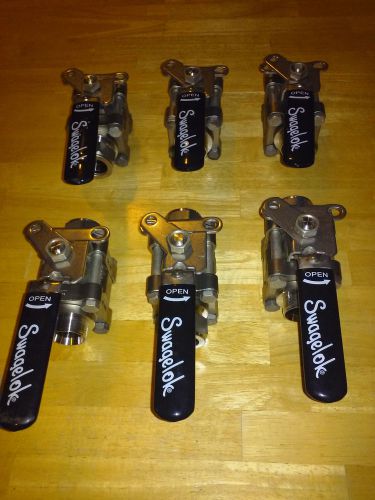 SIX (6) Swagelok SS-65TS16 Stainless Manual Ball Valves