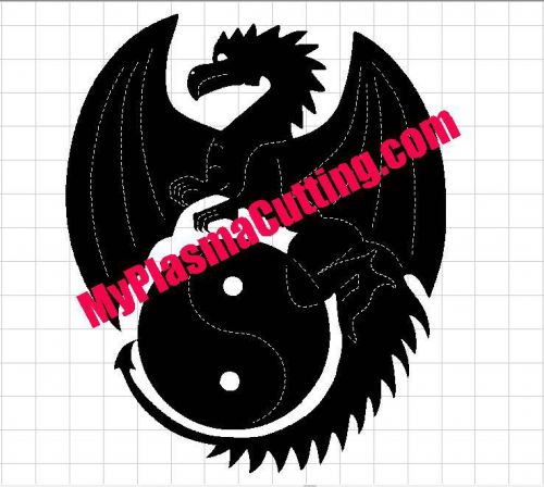 Yin yang dragon cnc ready dxf format clip art for plasma, laser for sale