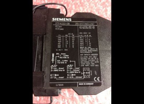 SIEMENS 3TF4222-0B MOTOR STARTER CONTACTOR    100-Day Warranty!