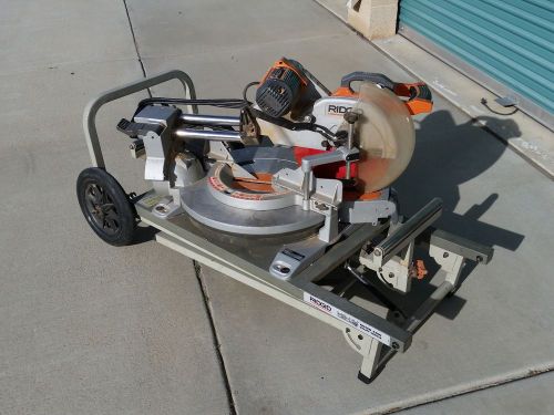 RIDGID 12&#034; COMPOUND MITRE SAW ON RIDGID MSUV PORTABLE STAND