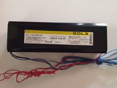 SOLA HIGH POWER FACTOR RAPID START BALLAST E420-F-1110-TP