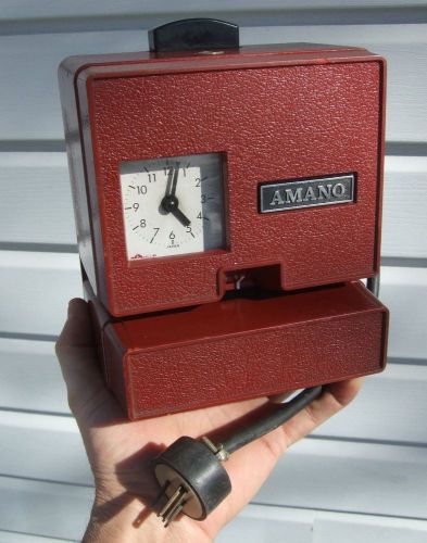 VINTAGE RETRO AMANO JAPAN TIME CLOCK MODEL 3707 WORKING