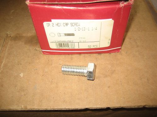 1/2-13X1-1/4 GRADE2 ZINC HEX CAP SCREW 50PCS(LW2069-50)