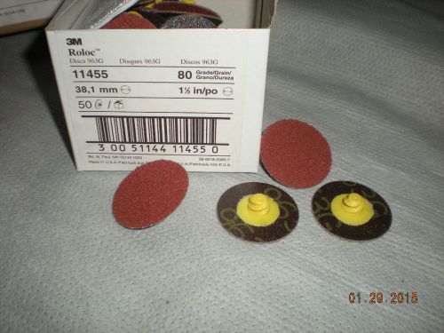 3M™ Roloc™ 11455 Coated Finishing Disc  1-1/2&#034; diameter 80 Grit **CHEAP** 963G