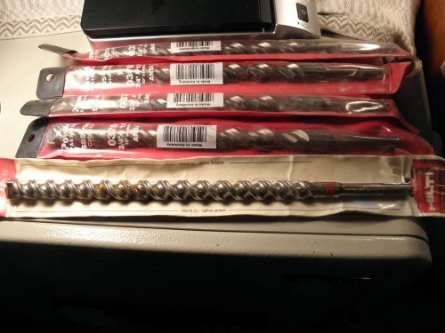 HILTI/POWERS DRILL BITS NEW 5 TOTAL BITS 4 EA. 3/4&#034;DIA. X 12&#034;L (1) EA. 5/8&#034;DIA