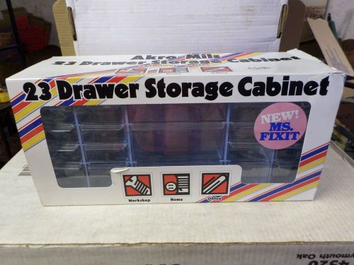 Vintage Akro Mils Blue Plastic Storage Cabinet 23 Drawer Organizer  MIB