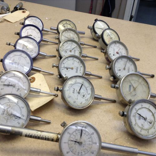 Lot of 18 Dial Indicators Teclock Baker Starrett Fowler CDI Brown &amp; Sharpe