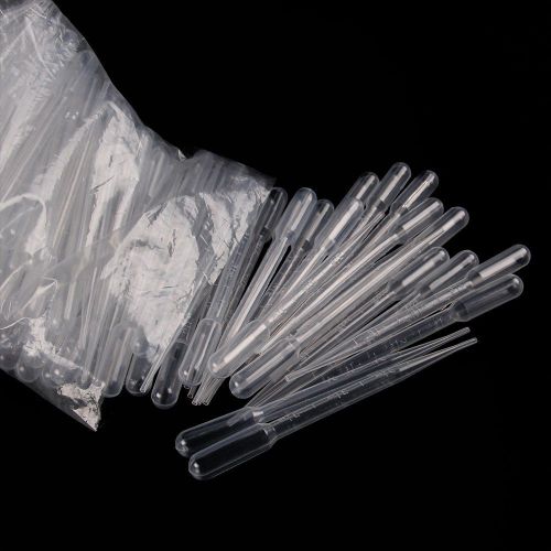 100 PCS 3ML Disposable Plastic Eye Dropper Set Transfer Graduated Pipettes