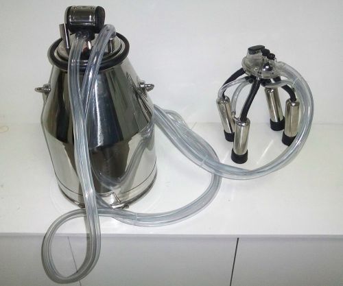 Portable Cow Milker, 304 Stainless Steel Bucket Tank Bucket Milking Machine