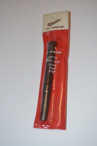 Milwaukee Hammer Drill Bit 1/2 x 4-1/2 inch 48-20-3500 &#034;A&#034; Taper