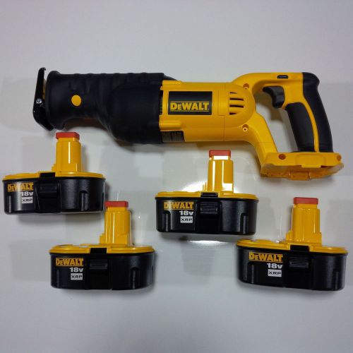 New Dewalt 18V DC385 Cordless Reciprocating Saw + 4 DC9096 Batteries 18 Volt XRP